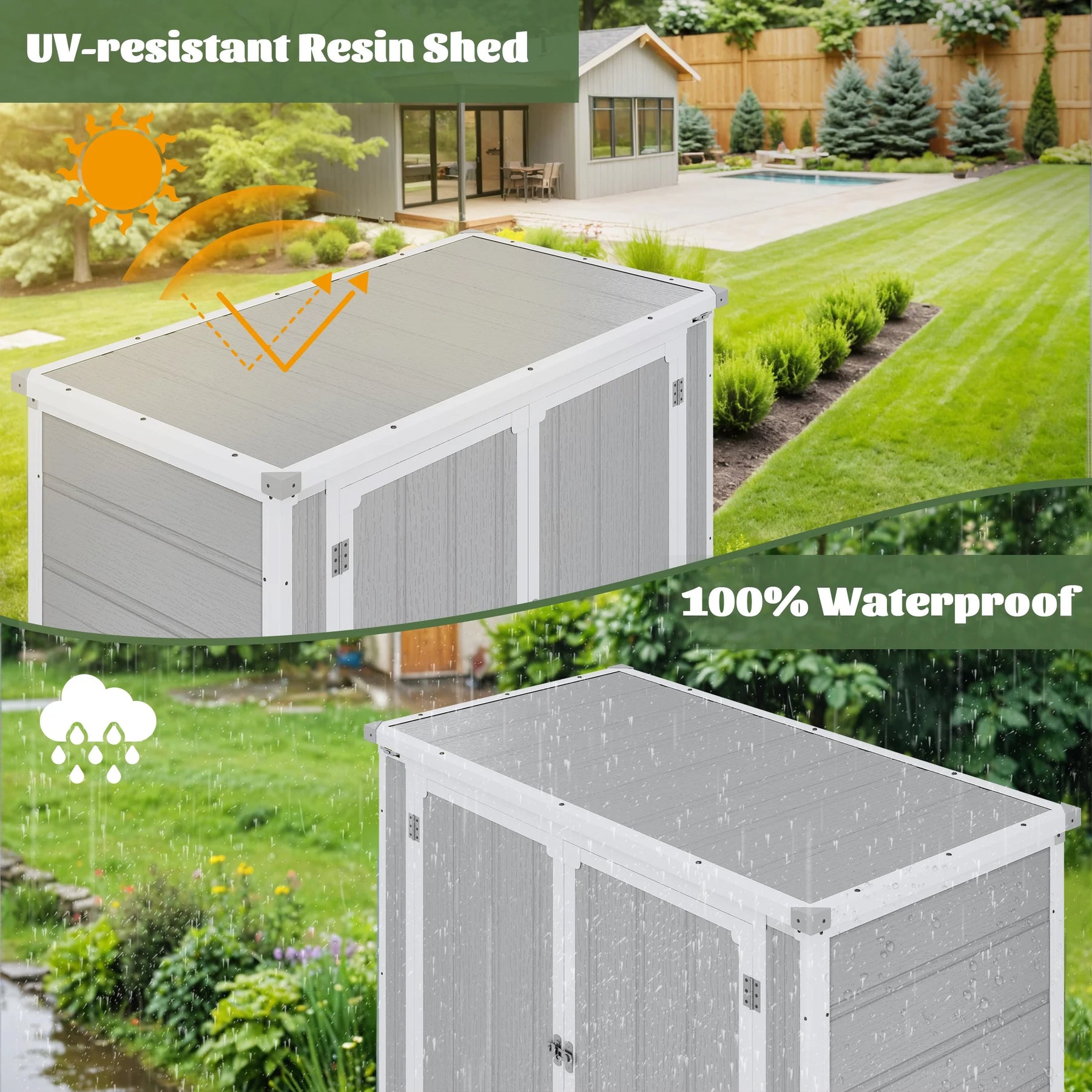 Enyopro 306gal Outdoor Storage Shed, Horizontal Resin Shed, Resistant Tool Plastic Shed for Storage of - Product image 4