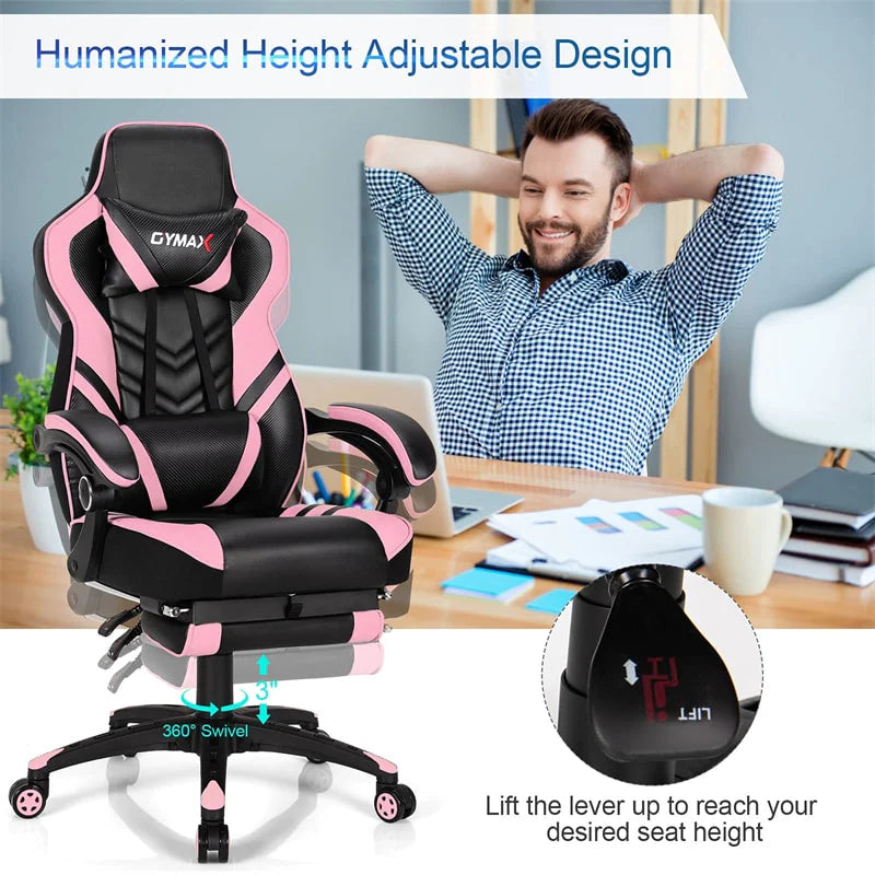 Ergonomic Gaming Chair Recliner with Footrest, Linkage Armrests & Lumbar Support - Product image 64
