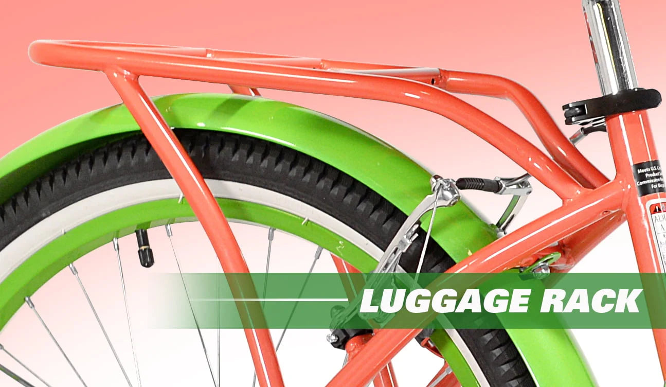 Margaritaville 24" Island Life Multi Speed Girl'S Bike, Coral/Green - Product image 8