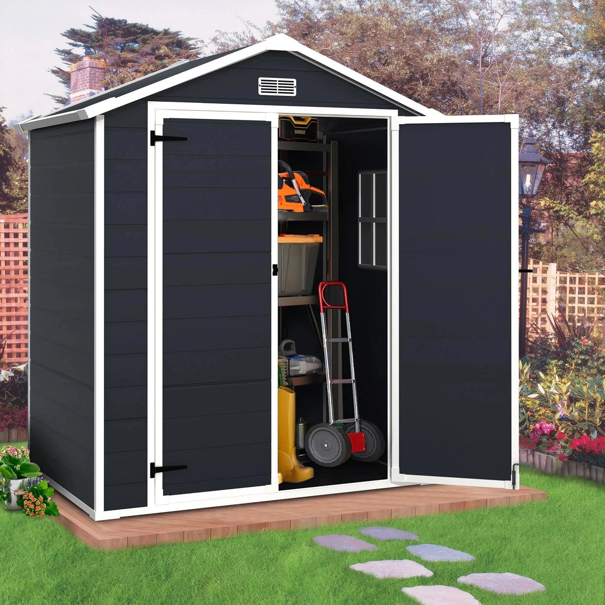 Enyopro 306gal Outdoor Storage Shed, Horizontal Resin Shed, Resistant Tool Plastic Shed for Storage of - Product image 15