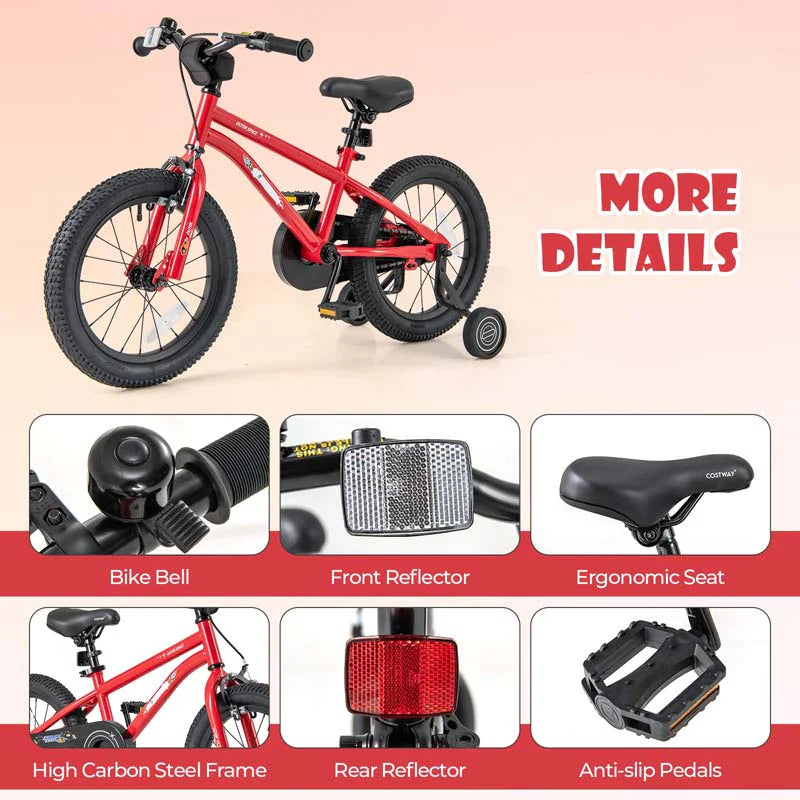 16" Kids Bike for 4-7 Years Old Girls Boys Sport Bicycle with Adjustable Saddle, Training Wheels - Product image 26