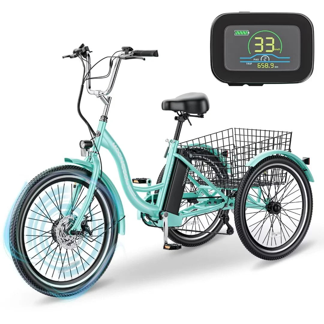 Docred 24" Electric Tricycle for Adults & Seniors, 7 Speed 3 Wheel E - Bike with Large Basket/Low - Product image 1