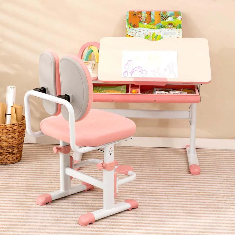 Height-Adjustable Kids Study Desk Chair Set, Tiltable Student Writing Table & Chair Set with Book Stand - Product image 2