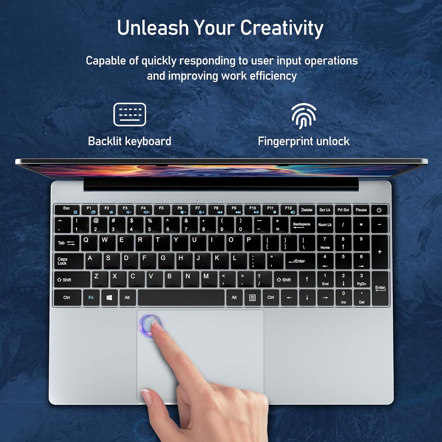 15 6 Inch Laptop PC Celeron N5095 CPU 16GB RAM 512GB SSD Laptop Win11 FHD 1920 x 1080 Backlit & Unlocking Fingerprint Webca Wi-FI 5 BT4.2 USB 3.0 * 2