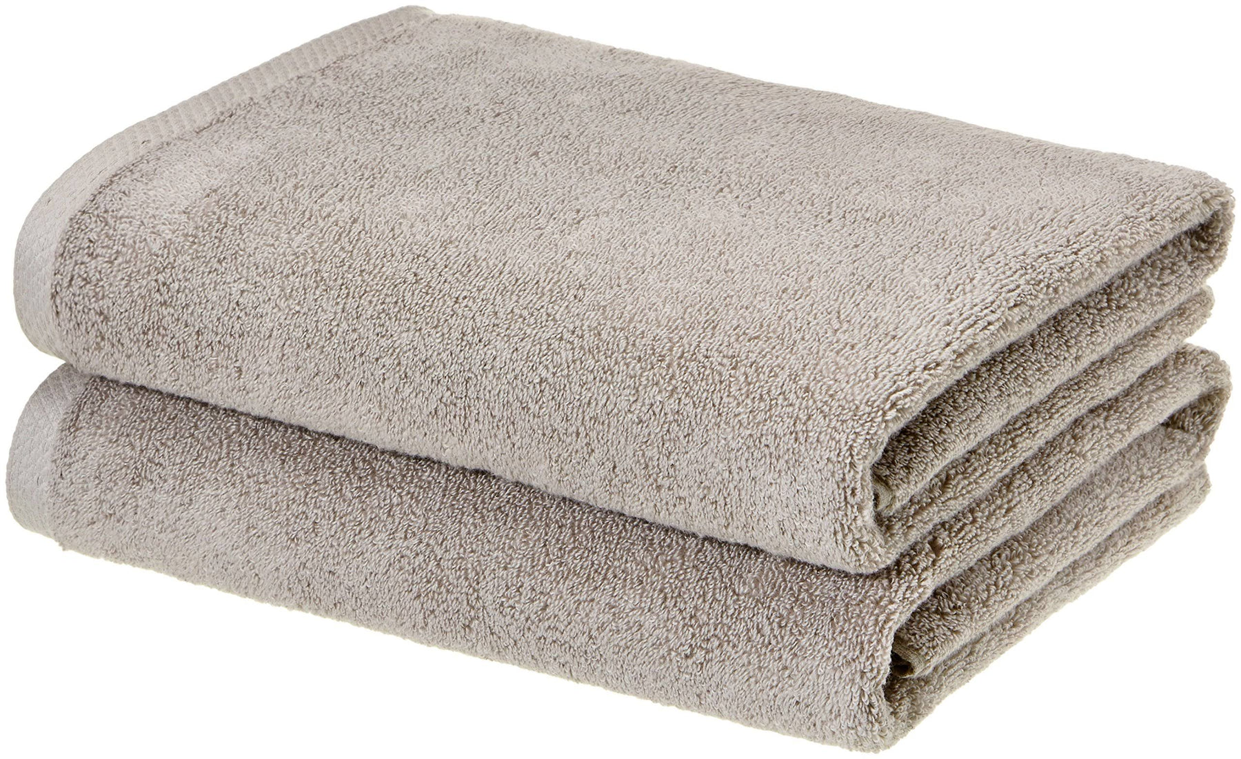 Amazon Basics - 2 Piece Quick-Dry Oversize Bath Towel, 100% Cotton, Platinum, 54" x 30"