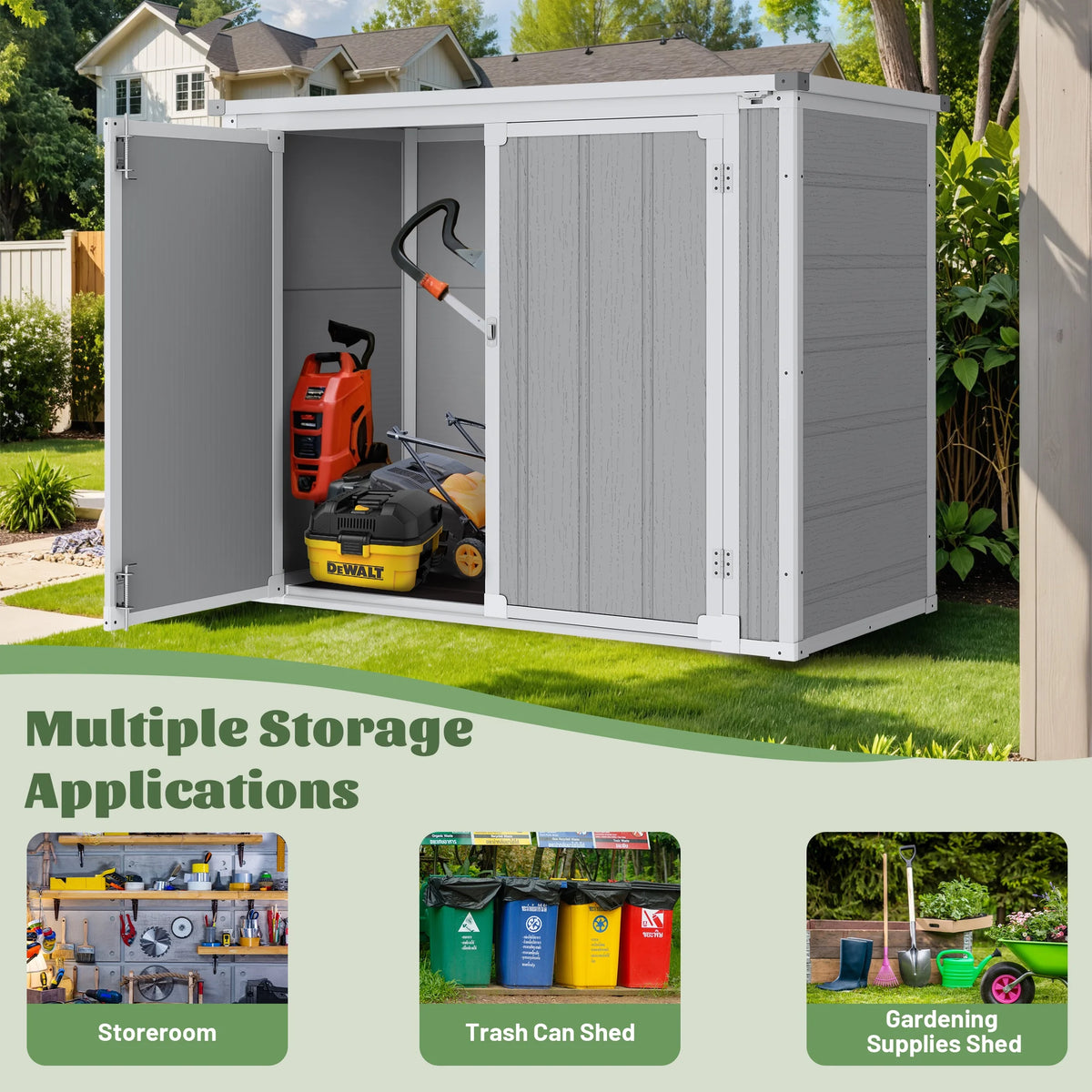 Enyopro 306gal Outdoor Storage Shed, Horizontal Resin Shed, Resistant Tool Plastic Shed for Storage of - Product image 7