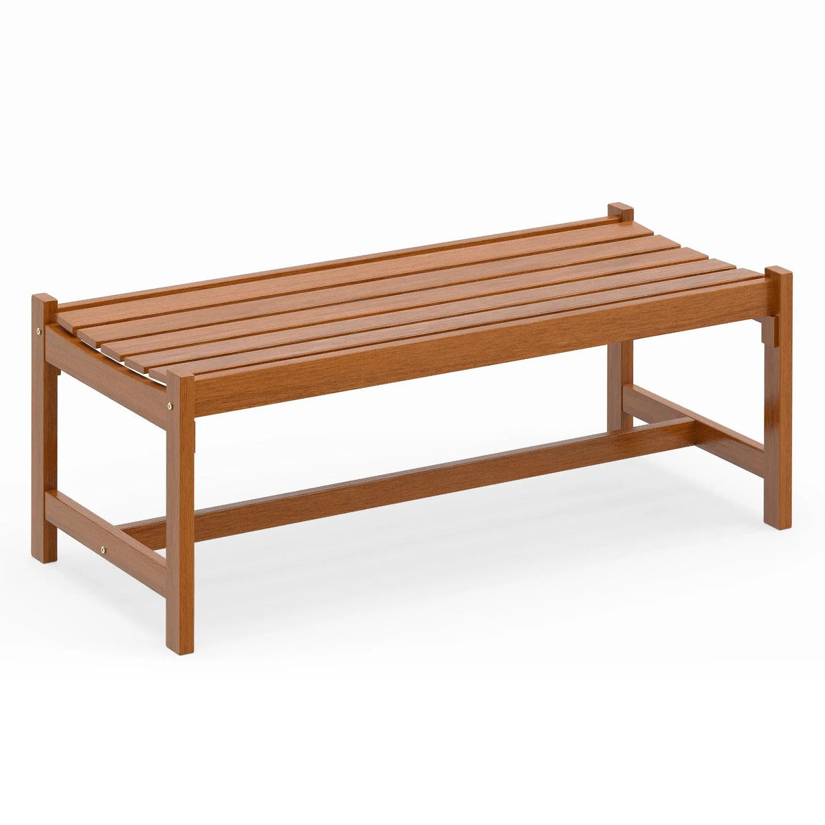 Tangkula Outdoor Wood Bench Backless Set of 1/2 Solid Hardwood Patio Dining Bench(1/2) - Product image 10