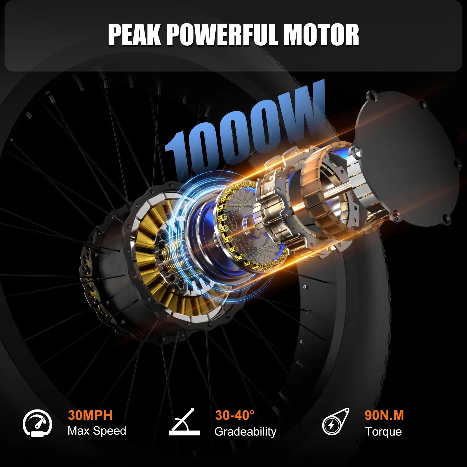Electric Bike for Adults 26'', 1000W E - Mountain Bike 48V 30/20ah UL2849 Removable Battery - Product image 9
