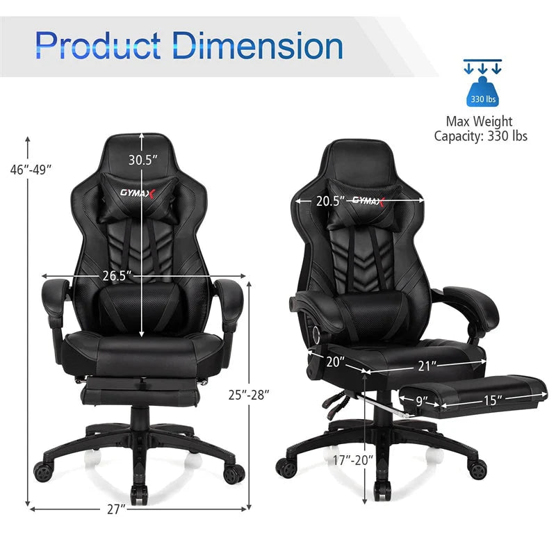 Ergonomic Gaming Chair Recliner with Footrest, Linkage Armrests & Lumbar Support - Product image 7