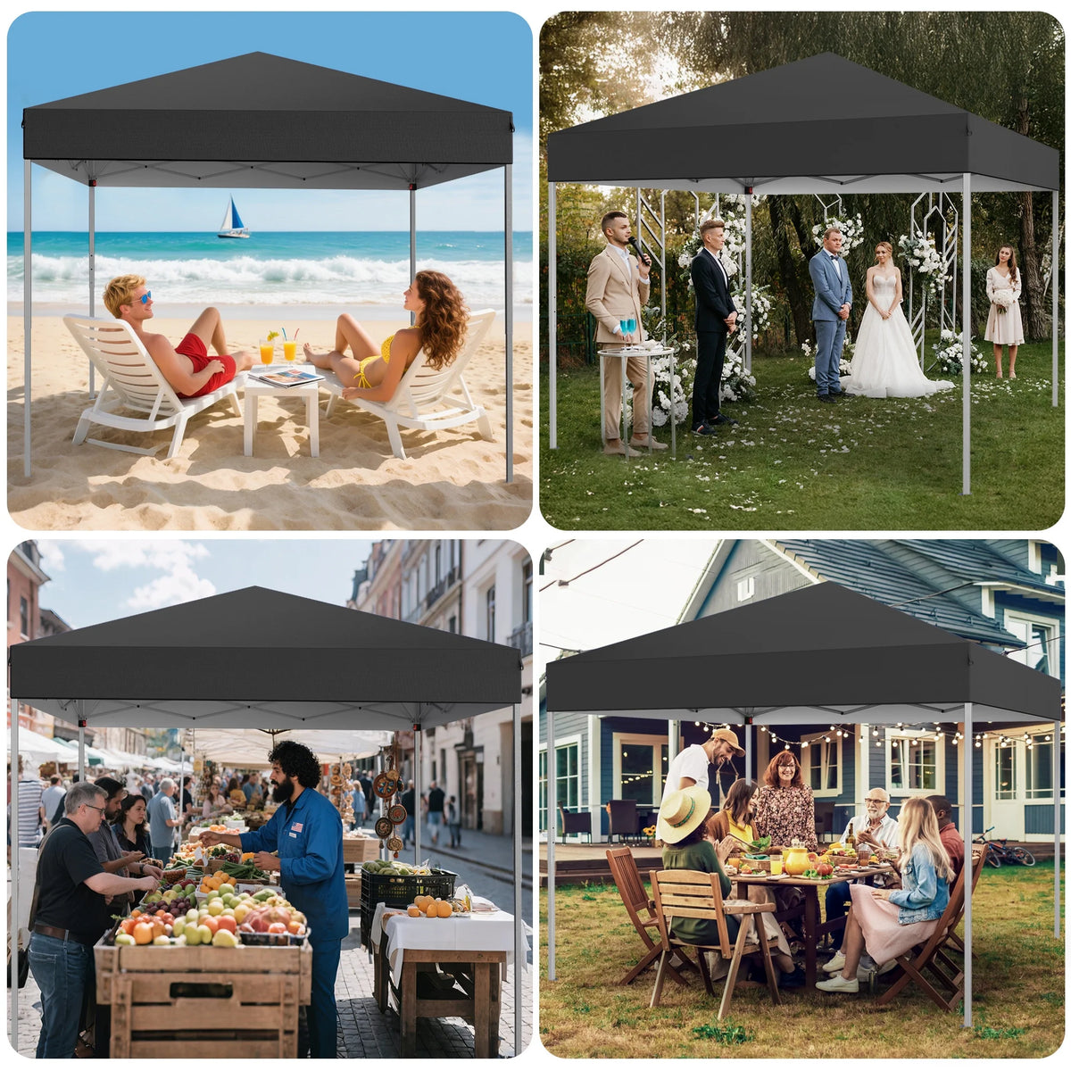 GVDV Canopy Tent, 10x10 Ft Easy Pop up Outdoor Canopy Tent, Portable Straight Leg Gazebo Instant Canopy - Product image 38