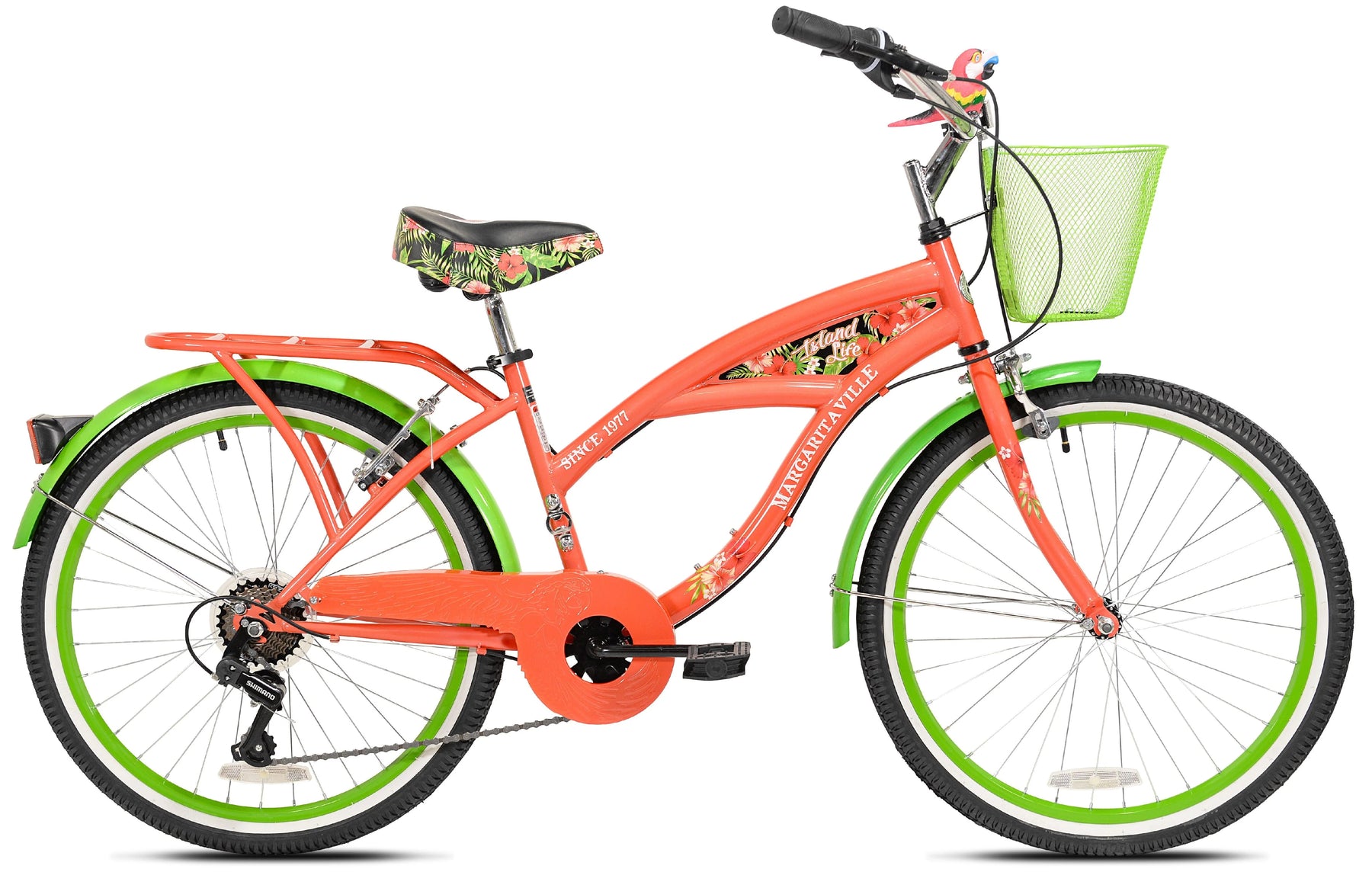 Margaritaville 24" Island Life Multi Speed Girl'S Bike, Coral/Green - Product image 2