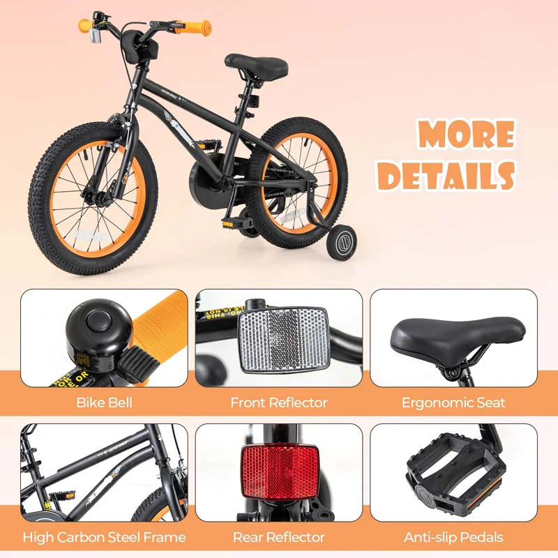 16" Kids Bike for 4-7 Years Old Girls Boys Sport Bicycle with Adjustable Saddle, Training Wheels - Product image 8