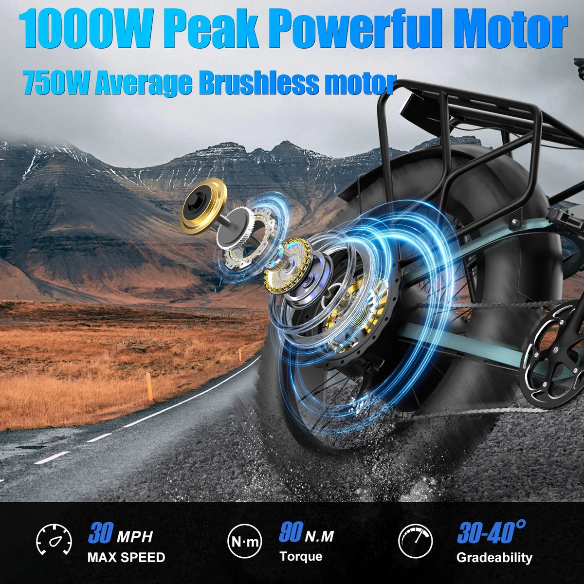 Electric Bike for Adults 26'', 1000W E - Mountain Bike 48V 30/20ah UL2849 Removable Battery - Product image 23