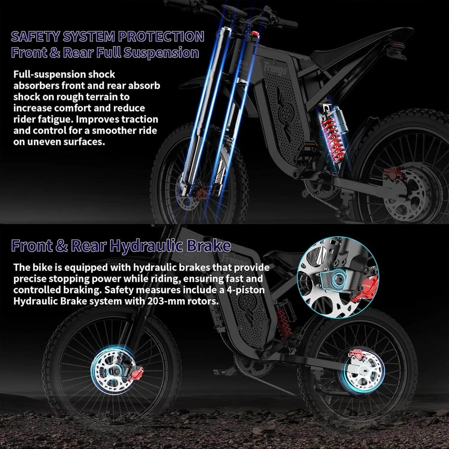 6000W(Peak) Motor 60V/35ah Battery, Freego X2pro Electric Motorcycle for Adults - Product image 18