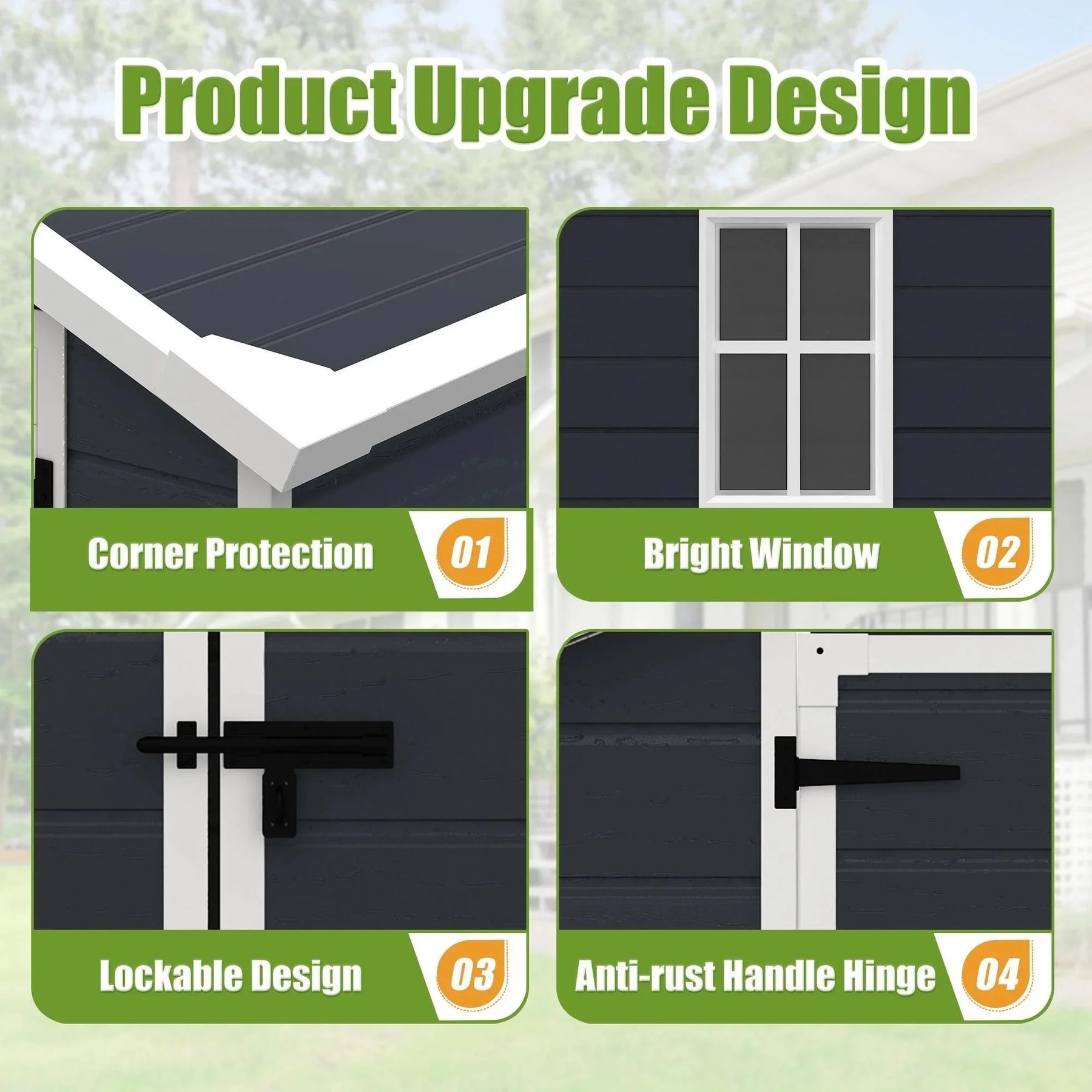 Enyopro 306gal Outdoor Storage Shed, Horizontal Resin Shed, Resistant Tool Plastic Shed for Storage of - Product image 11