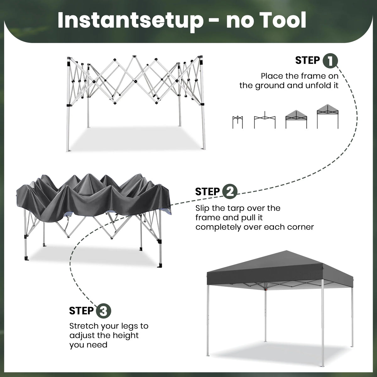 GVDV Canopy Tent, 10x10 Ft Easy Pop up Outdoor Canopy Tent, Portable Straight Leg Gazebo Instant Canopy - Product image 31