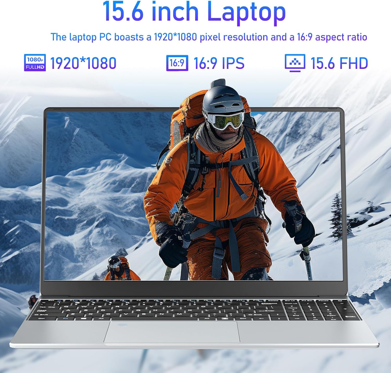 15 6 Inch Laptop PC Celeron N5095 CPU 16GB RAM 512GB SSD Laptop Win11 FHD 1920 x 1080 Backlit & Unlocking Fingerprint Webca Wi-FI 5 BT4.2 USB 3.0 * 2