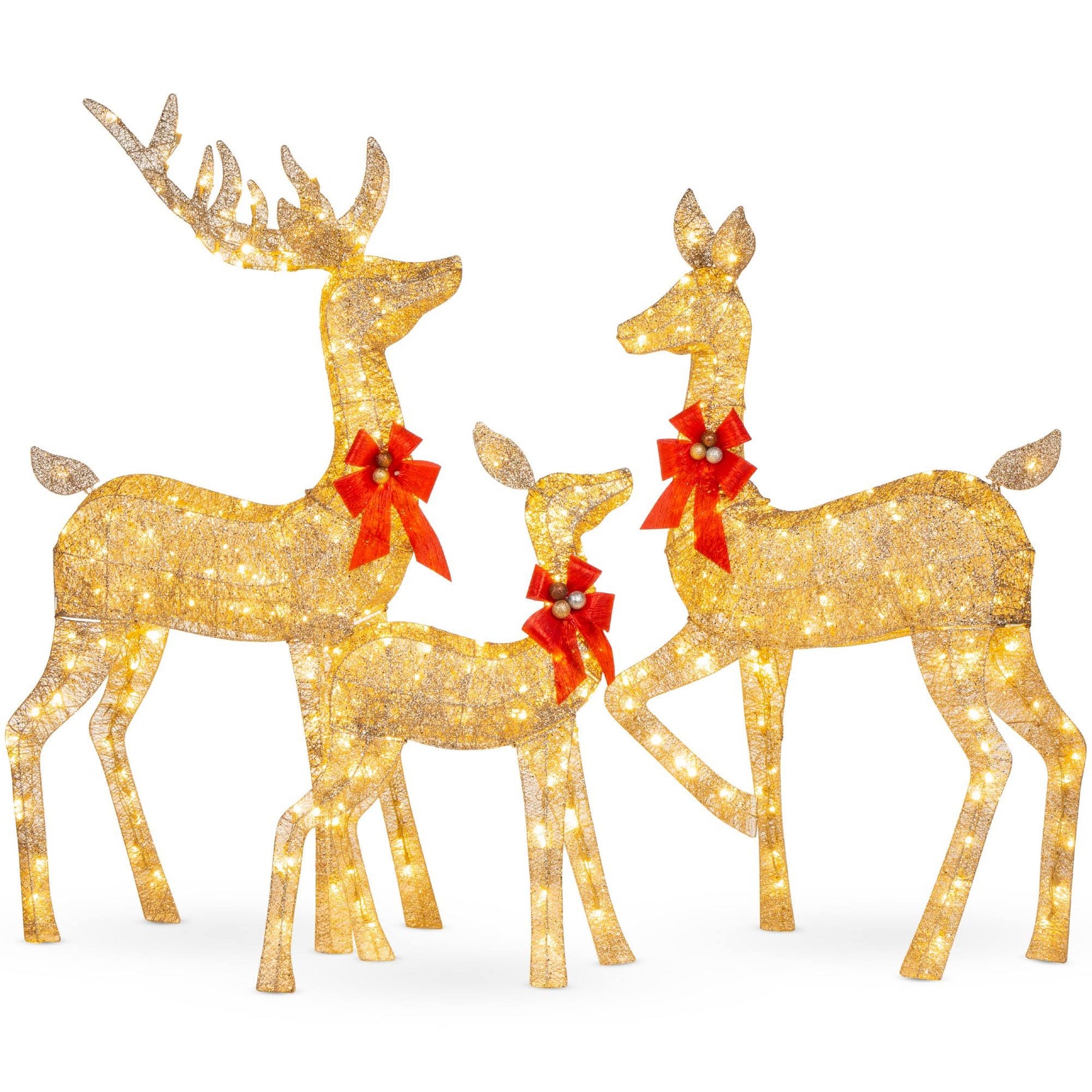 Best Choice Products 3-Piece Lighted Christmas Deer Set Outdoor Yard Decoration with 360 LED Lights Stakes - Product image 1