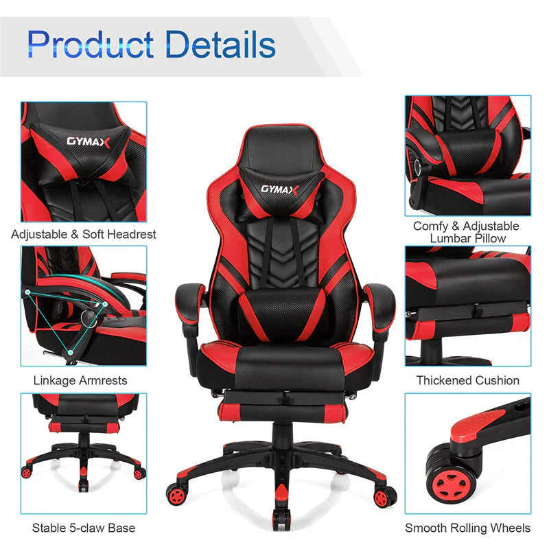 Ergonomic Gaming Chair Recliner with Footrest, Linkage Armrests & Lumbar Support - Product image 29