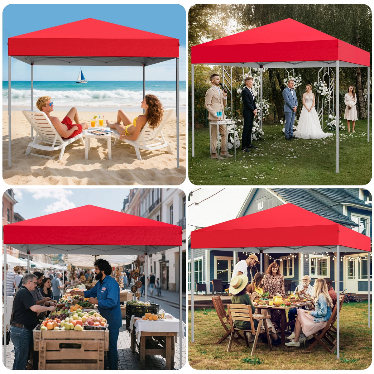 GVDV Canopy Tent, 10x10 Ft Easy Pop up Outdoor Canopy Tent, Portable Straight Leg Gazebo Instant Canopy - Product image 69