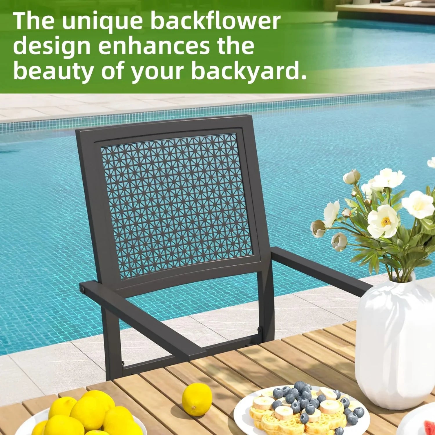AECOJOY Outdoor Patio Dining Chairs with Armrest, Stackable Arm Chairs - Product image 8