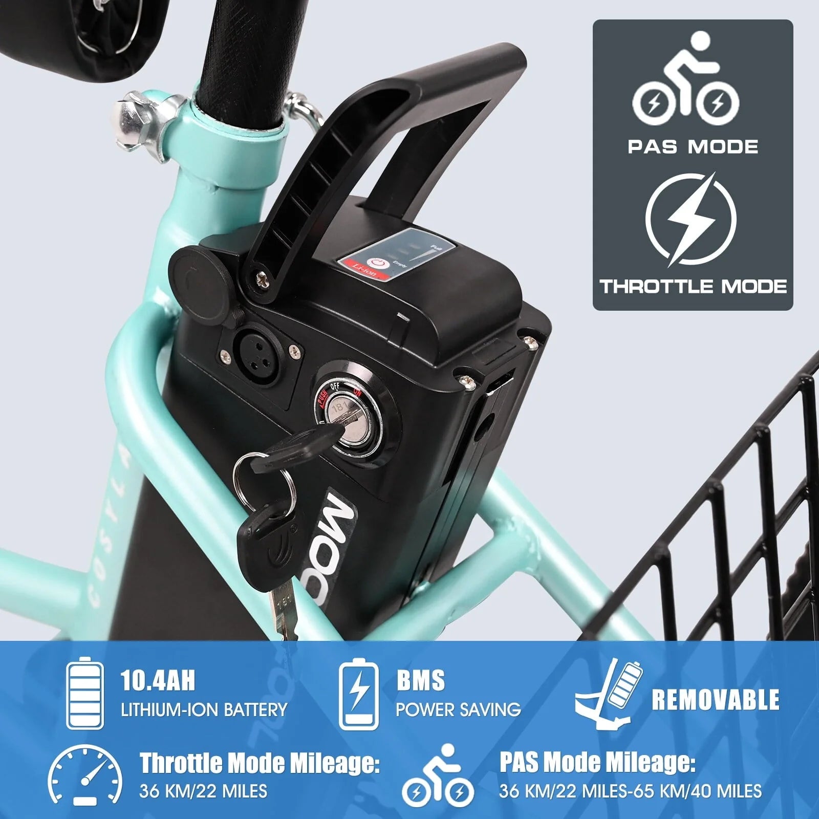 Docred 24" Electric Tricycle for Adults & Seniors, 7 Speed 3 Wheel E - Bike with Large Basket/Low - Product image 3