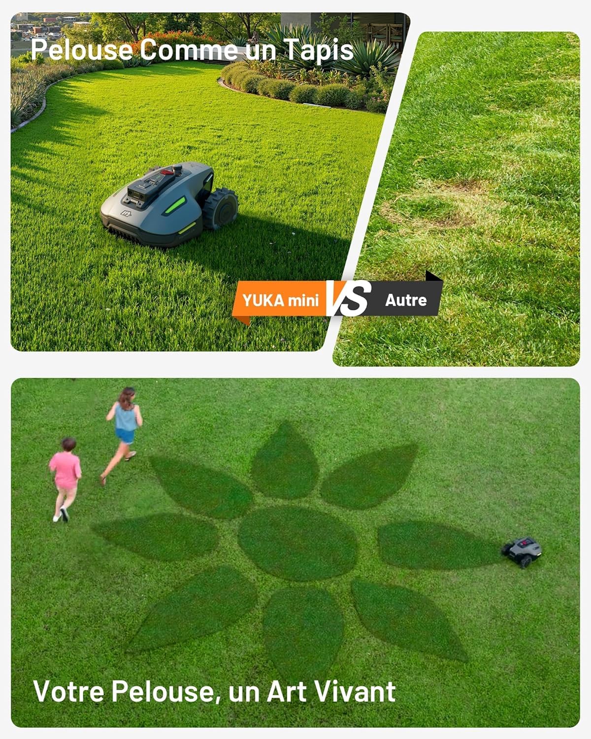 MAMMOTION YUKA Mini 700 Wireless Robot Lawn Mower, NetRTK+Vision, No RTK Antenna Required, Recommended 700 m², 50% Slope, Automatic Mapping, with 4G Module