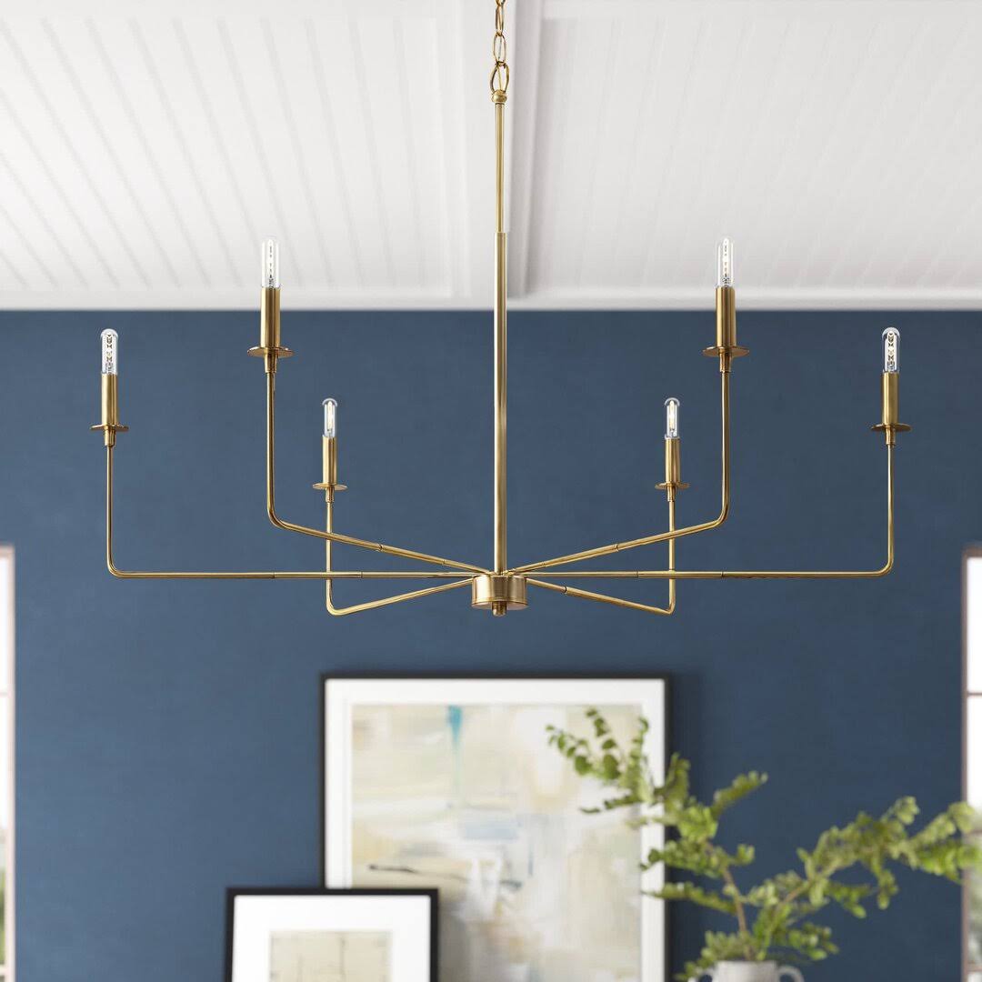 Mager 6 - Light Candle Style Classic Chandelier Finish: Warm Brass - Product image 1