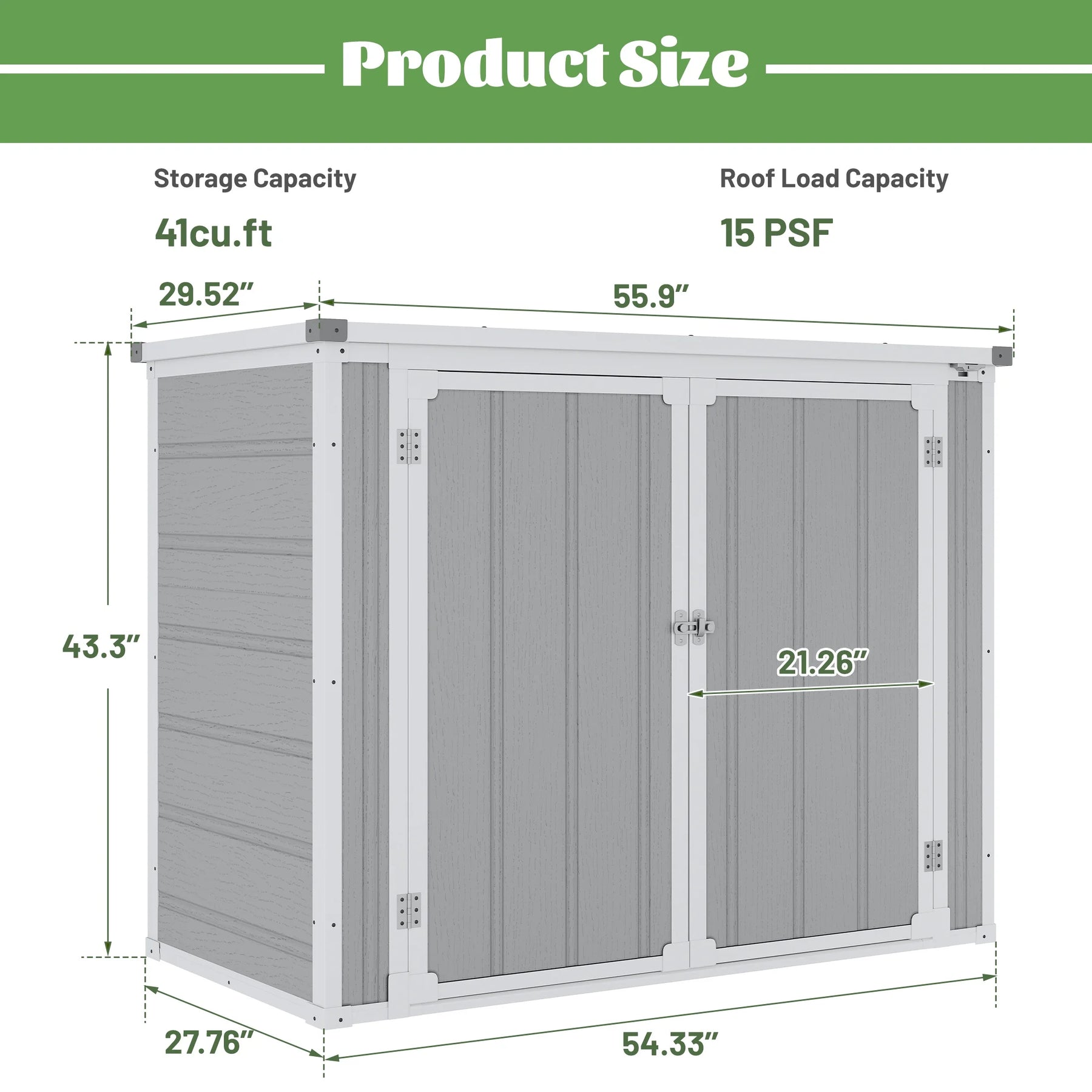 Enyopro 306gal Outdoor Storage Shed, Horizontal Resin Shed, Resistant Tool Plastic Shed for Storage of - Product image 2