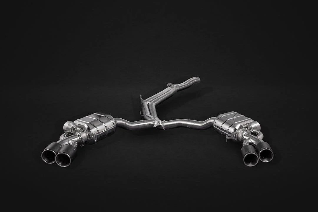 Audi RS4 (B9) & RS5 Sportback Valved Exhaust System, Mid Pipes, Carbon Tips (w. CES-3)