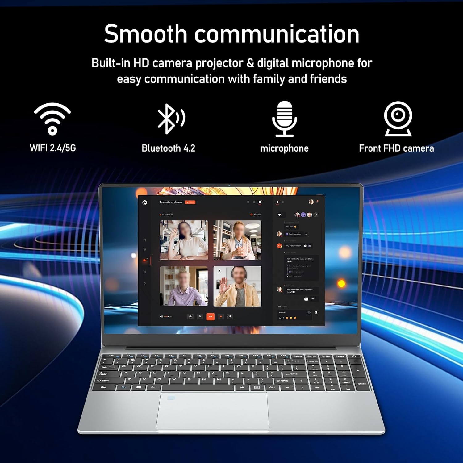 15 6 Inch Laptop PC Celeron N5095 CPU 16GB RAM 512GB SSD Laptop Win11 FHD 1920 x 1080 Backlit & Unlocking Fingerprint Webca Wi-FI 5 BT4.2 USB 3.0 * 2