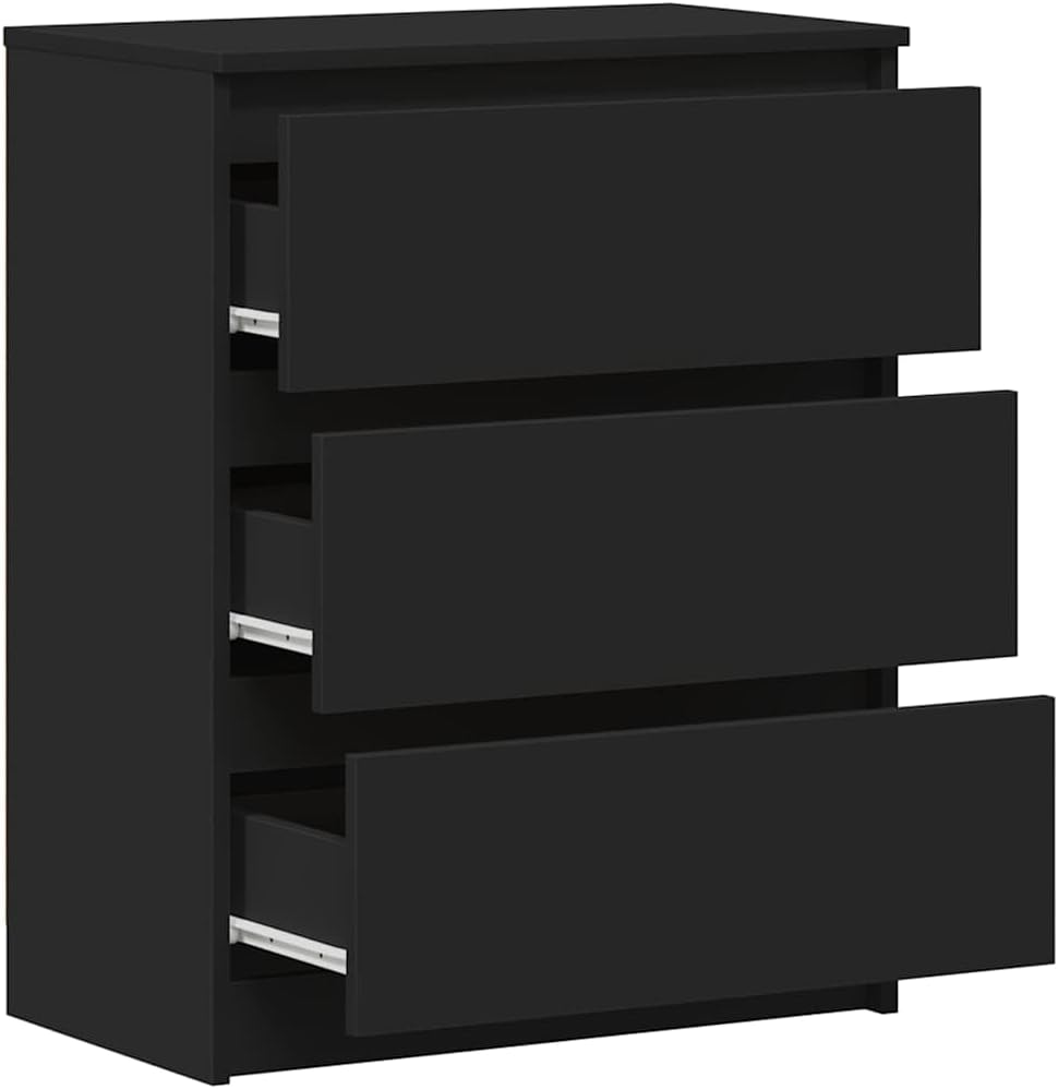 vidaXL Sideboard, Storage Unit with Drawer, Storage Cabinet, Living Room Organizer Indoor, Black Engineered Wood