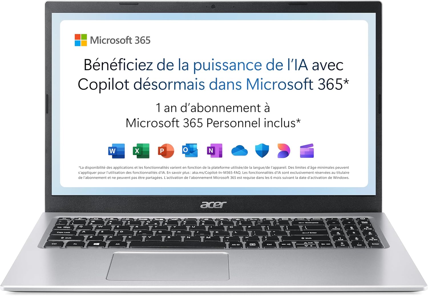 Acer Aspire 1 A115-32-C3AK Laptop 15 6'' Full HD (Intel Celeron N4500 RAM 4 GB 128 GB eMMC Intel UHD Graphics Windows 11) AZERTY Keyboard Gray Microsoft 365 Personal 12 Months Included