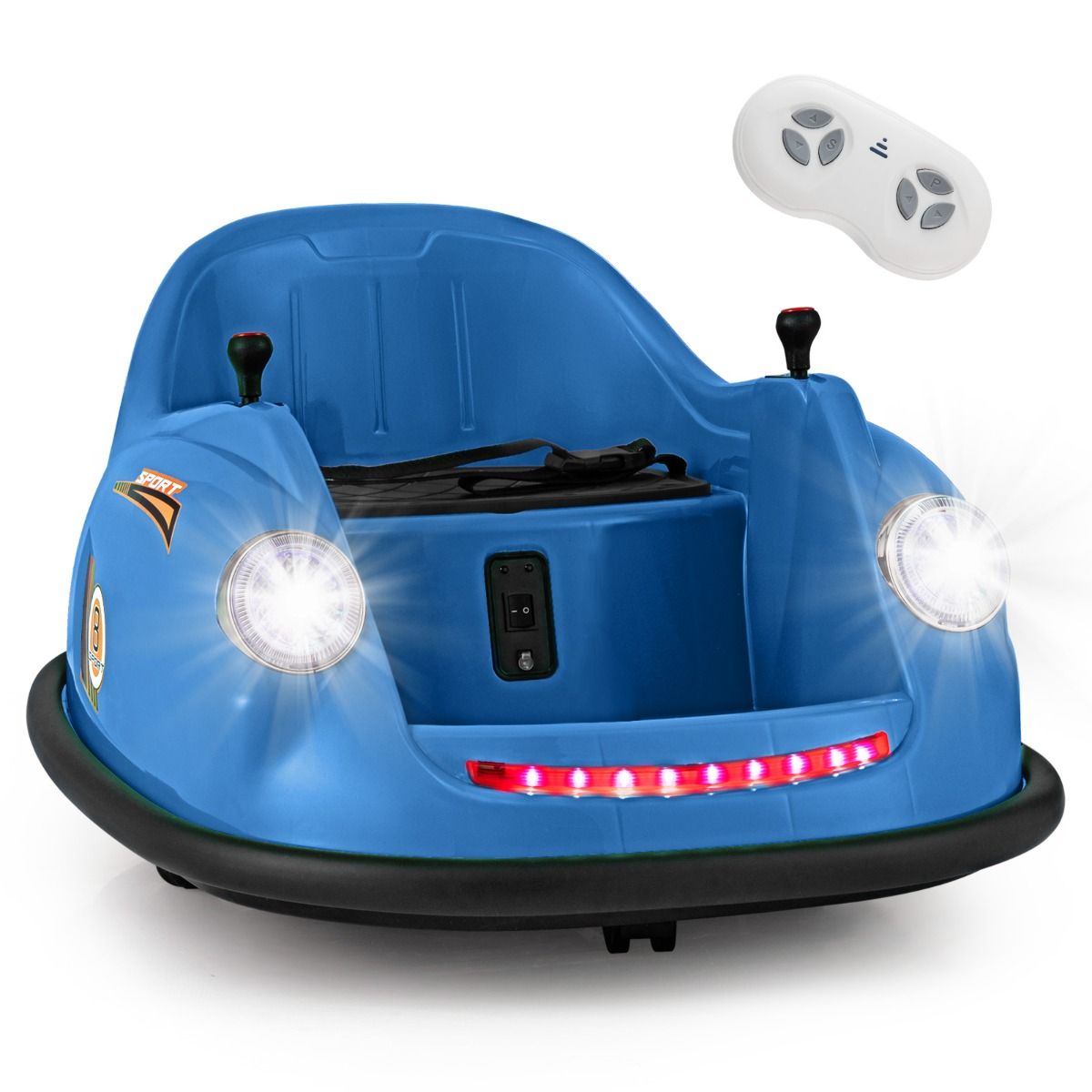 12V Electric Bumper Car for Kids Battery Powered Remote Control LED Lights Music for Ages 2-5 Pink/Red/Blue -