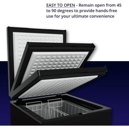 - 3.5 Cu Ft with 2 Removable Baskets - Concealed Freezer - Quiet Compact Freezer - 7 Temperature Settings - Black -