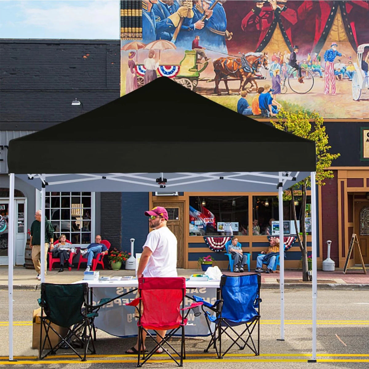 GVDV Canopy Tent, 10x10 Ft Easy Pop up Outdoor Canopy Tent, Portable Straight Leg Gazebo Instant Canopy - Product image 48