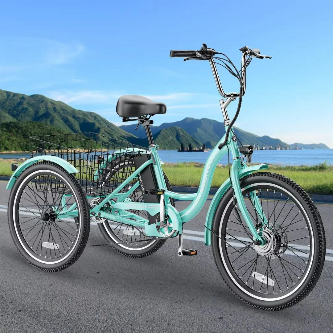 Docred 24" Electric Tricycle for Adults & Seniors, 7 Speed 3 Wheel E - Bike with Large Basket/Low - Product image 10