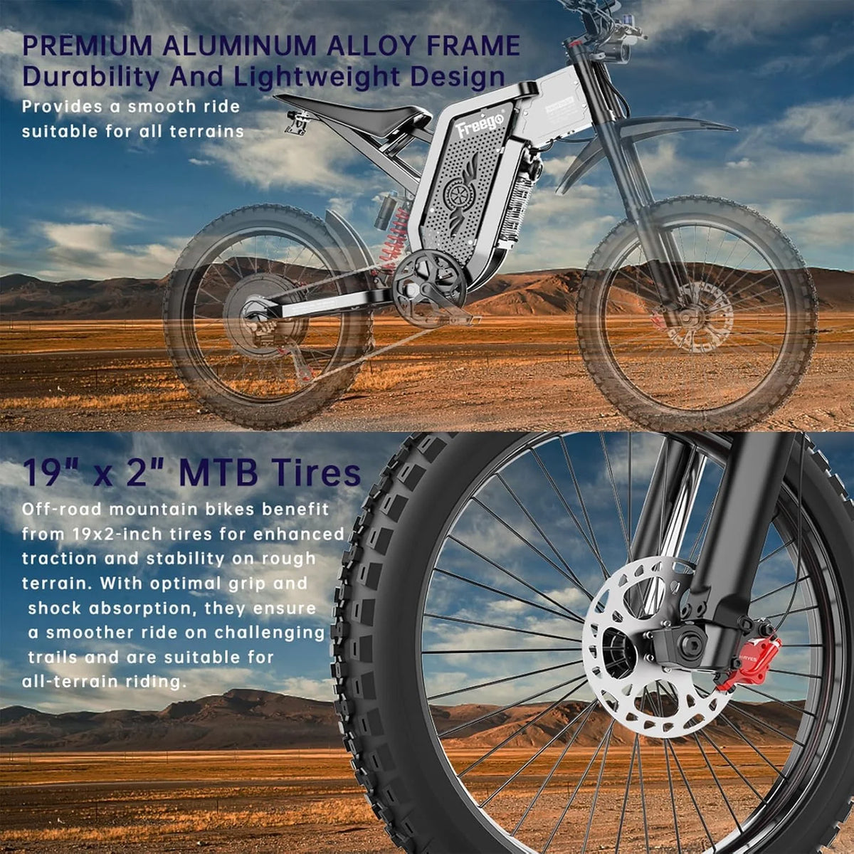 6000W(Peak) Motor 60V/35ah Battery, Freego X2pro Electric Motorcycle for Adults - Product image 23