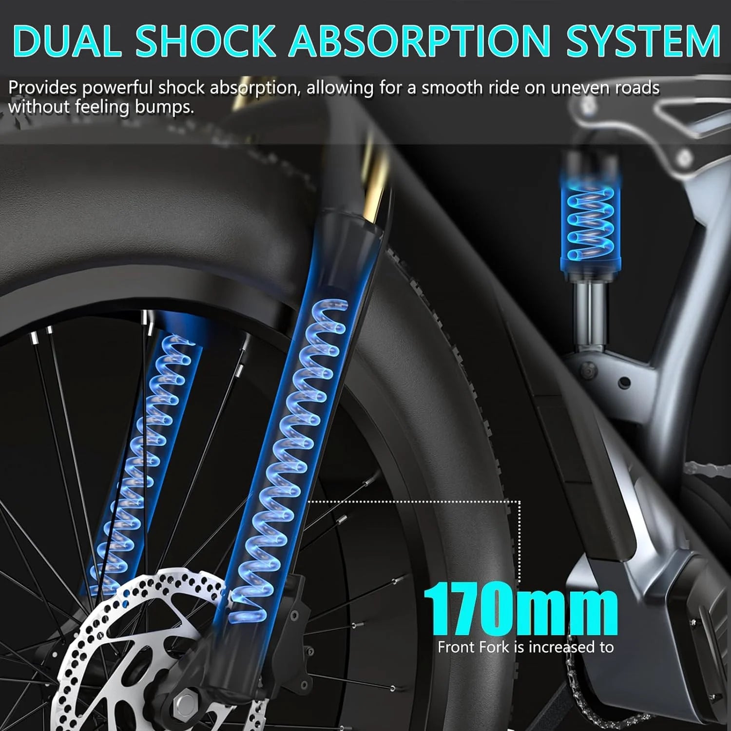 Electric Bike for Adults 26'', 1000W E - Mountain Bike 48V 30/20ah UL2849 Removable Battery - Product image 45