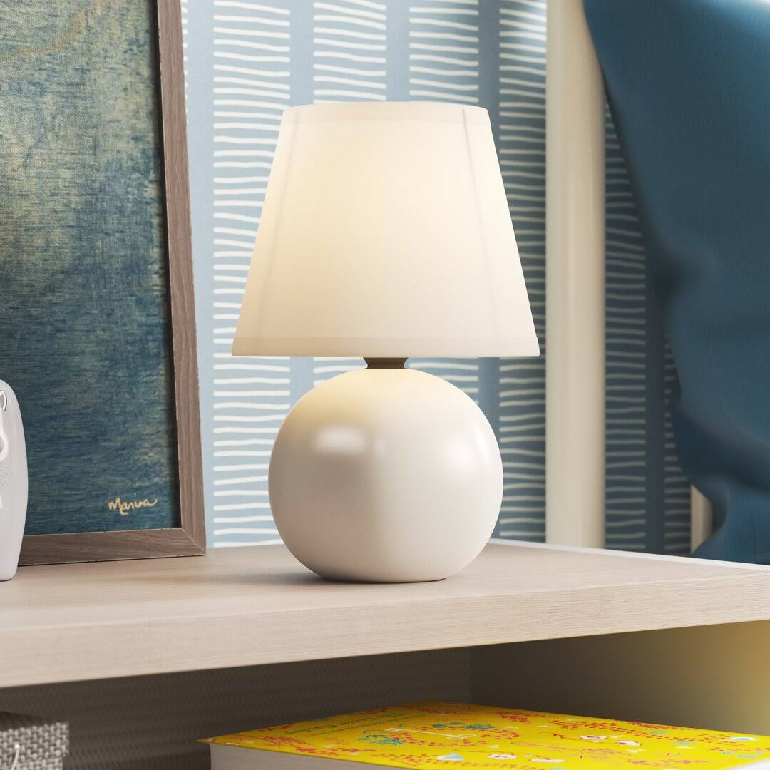 Adira Ceramic Globe Mini Table Lamp Mack & Milo Finish: Off White - Product image 1