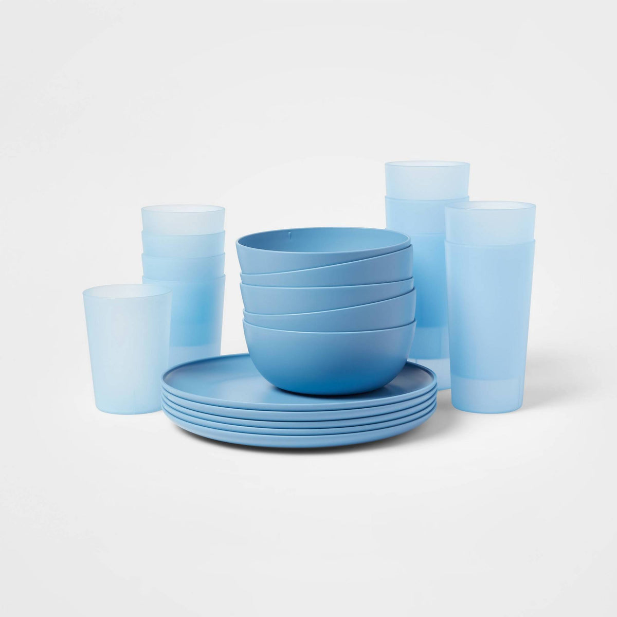 20pc Plastic Dinnerware Set Blue - Room Essentials - Product image 1