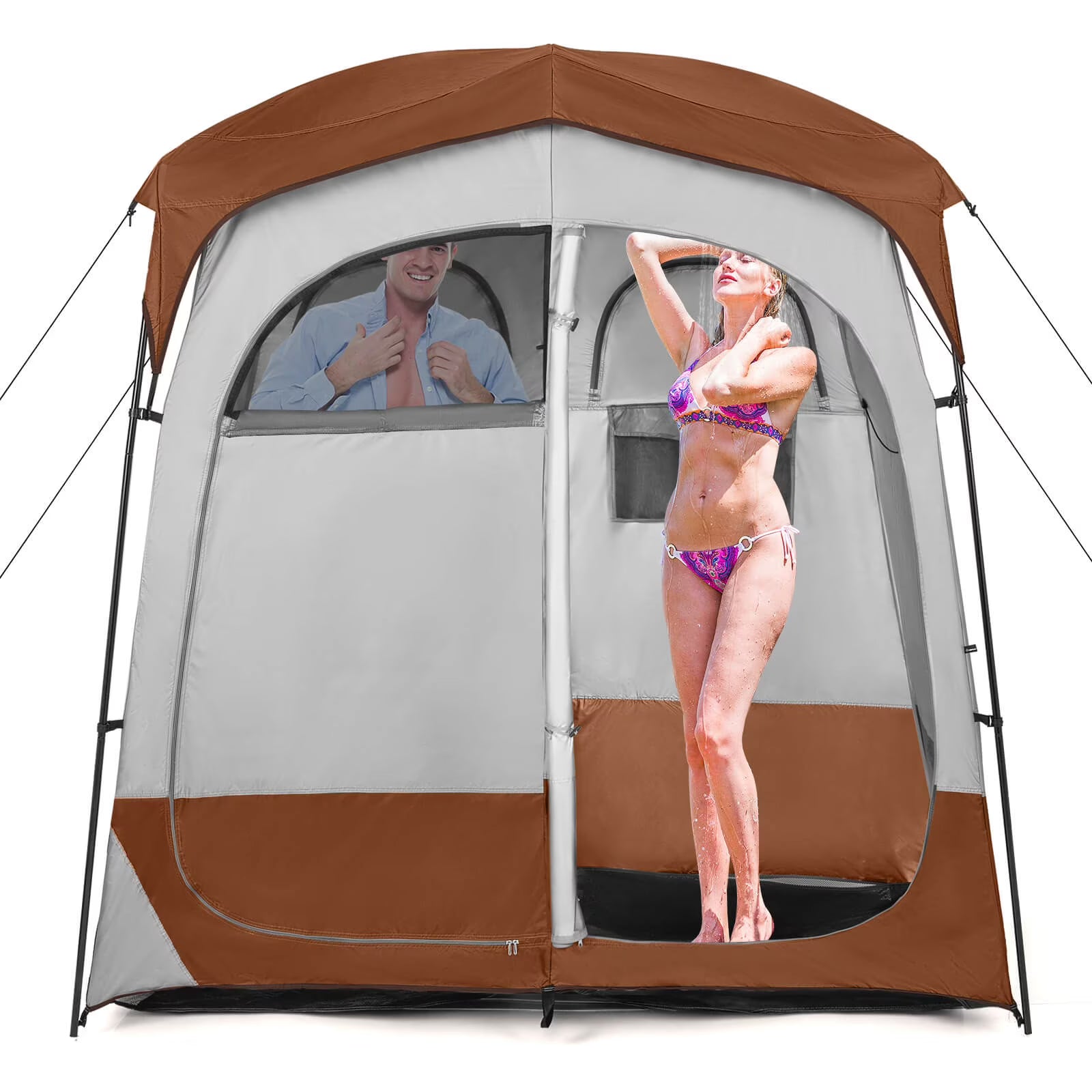 Favory Double - Room Shower Tent, Oversize Space Privacy Shelter for Camping with Floor - Product image 1