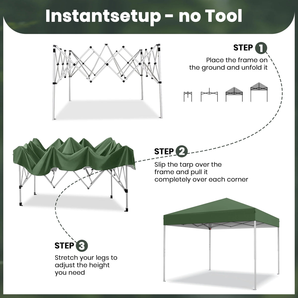 GVDV Canopy Tent, 10x10 Ft Easy Pop up Outdoor Canopy Tent, Portable Straight Leg Gazebo Instant Canopy - Product image 22