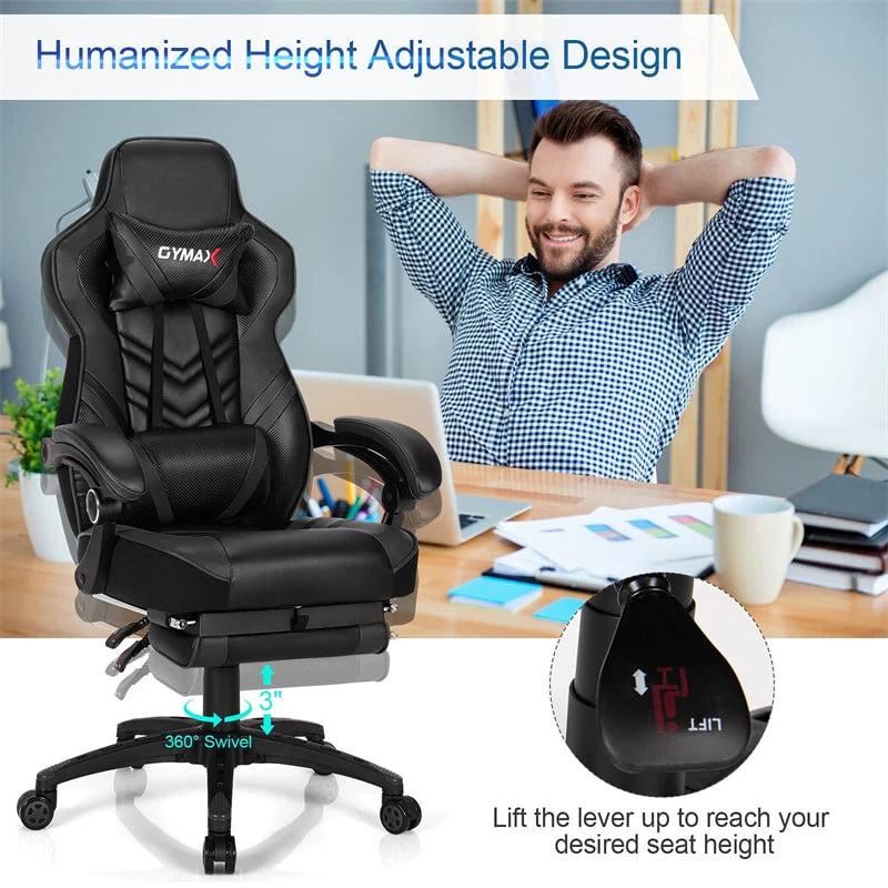 Ergonomic Gaming Chair Recliner with Footrest, Linkage Armrests & Lumbar Support - Product image 10