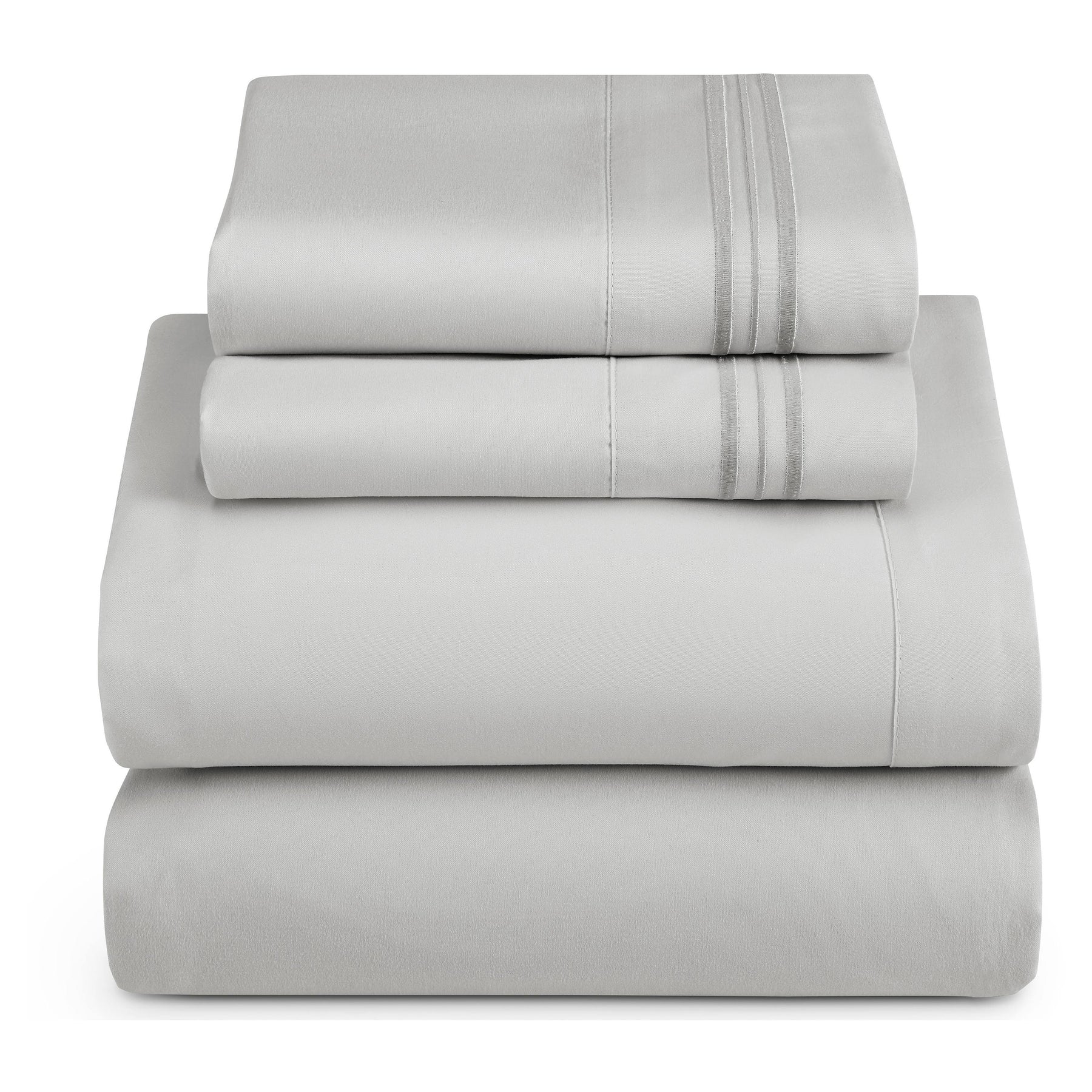 Nestl Bedding Queen 4 Piece Bed Sheet Set Queen Silver Gray Large - Product image 1