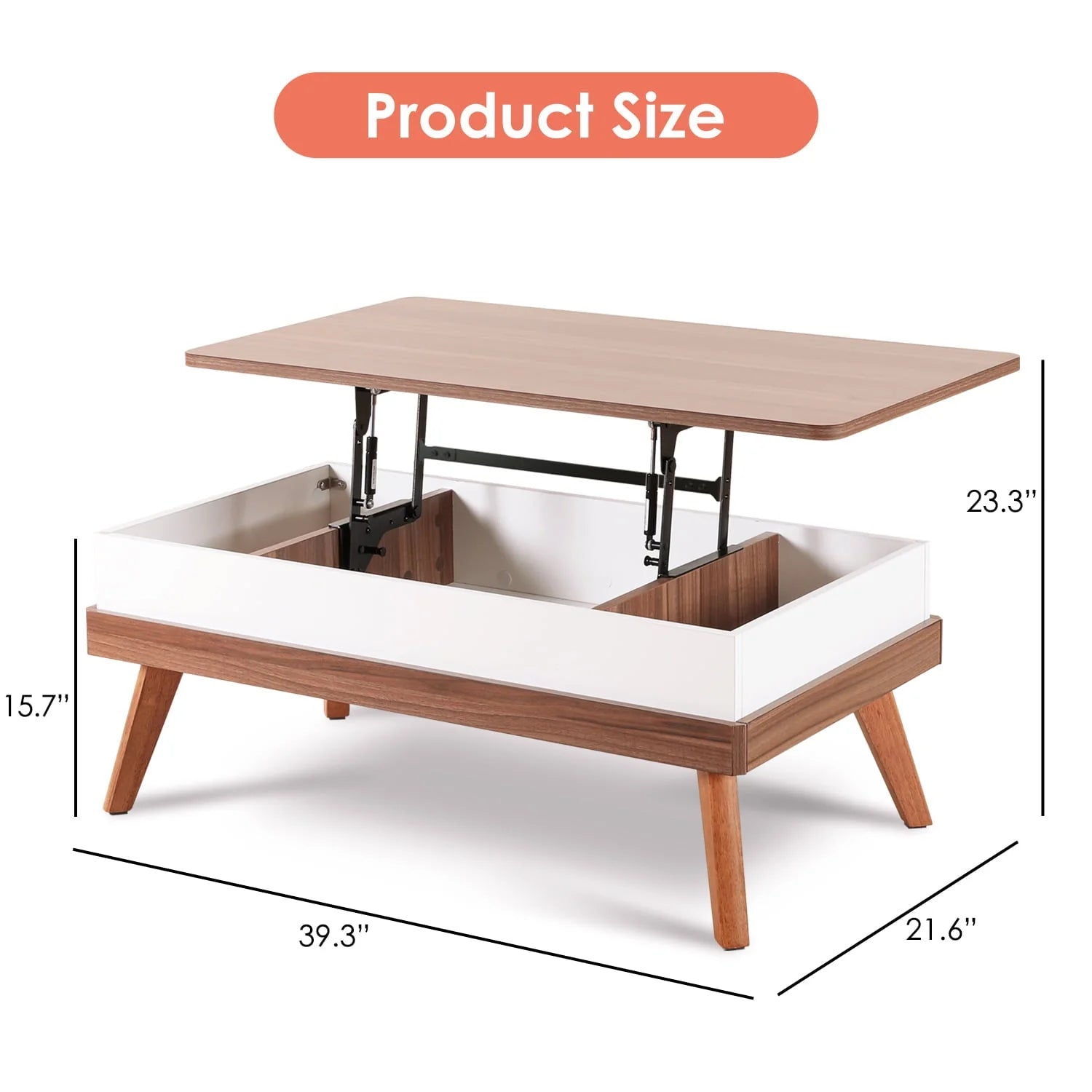 Bidiso Lift Top Coffee Table, Easy - to - Assembly Center Table with Hidden Storage Compartment - Product image 8