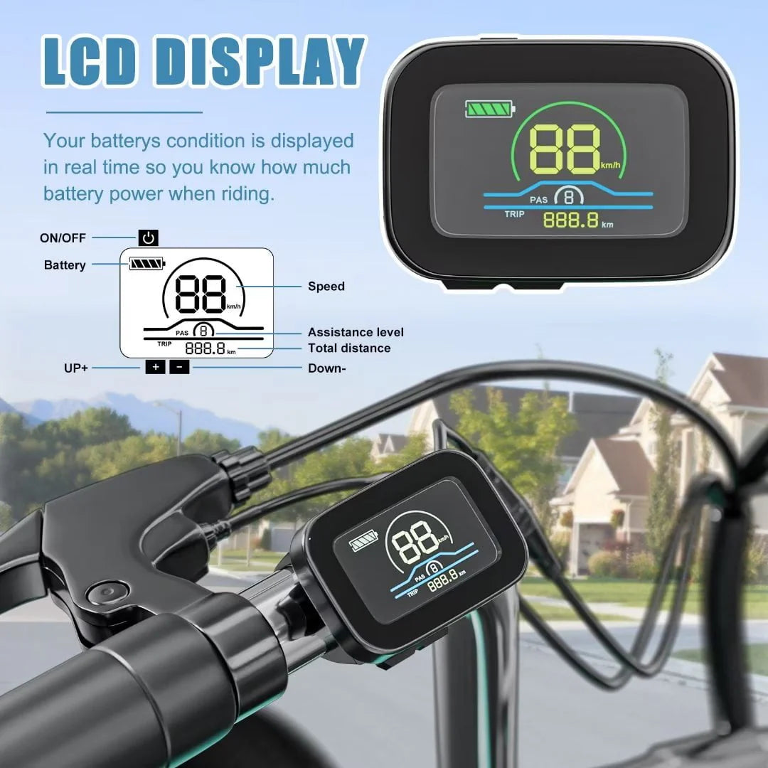 Docred 24" Electric Tricycle for Adults & Seniors, 7 Speed 3 Wheel E - Bike with Large Basket/Low - Product image 8