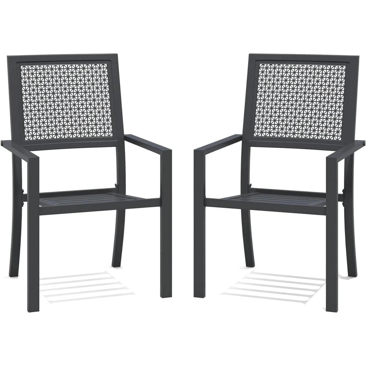 AECOJOY Outdoor Patio Dining Chairs with Armrest, Stackable Arm Chairs - Product image 1