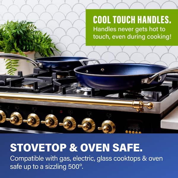 Classic Blue 20-Piece Aluminum Ultra-Durable Non-Stick Diamond Infused Cookware and Bakeware Set - Product image 4