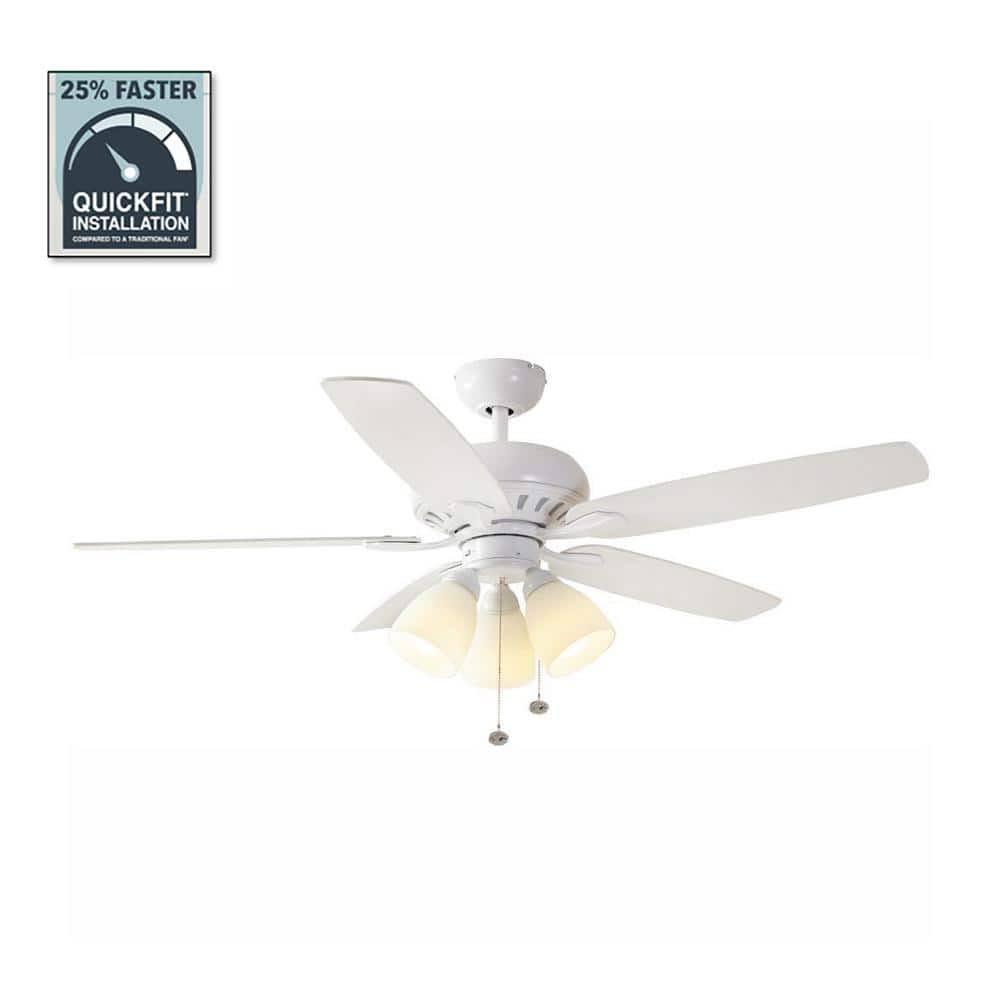 Hampton Bay Rockport 52 in. LED Matte White Ceiling Fan - Product image 1